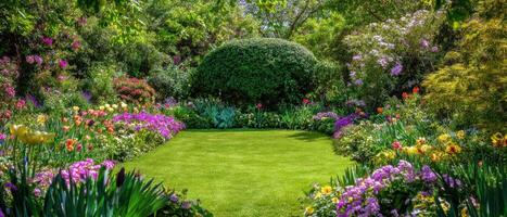 The Vibrant Garden Blooms with Colorful Flowers in Serenity photo