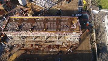 Aerial View New Building Construction Progresses video