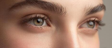 The captivating beauty of mesmerizing eyes in delicate closeup portrait. photo