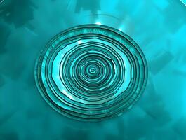 Teal Abstract Circular Design Concentric Rings Geometric Pattern Background Texture photo