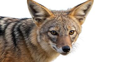 A close up of a black backed jackal photo