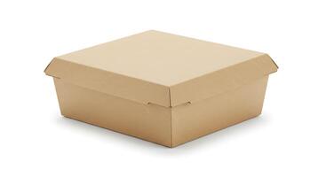 A cardboard box on a white background photo