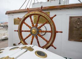 Close up view of a ship utils with ropes.4 photo