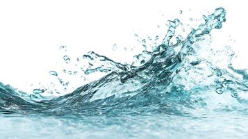 Refreshing Aqua Splash Isolated on White photo