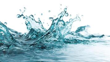 Abstract Blue Water Wave with Splashes photo