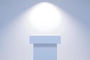 A podium with a spotlight on top of it photo