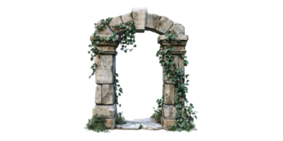 Ancient Stone Archway With Ivy. Symbol Of History And Nature'S Resilience Isolated On Transparent Background png