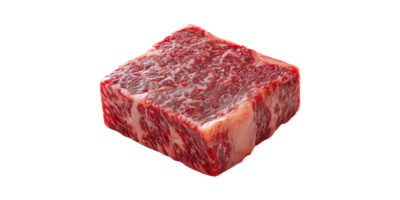 Raw Wagyu Beef Cube With Rich Marbling. Premium Quality Meat For Gourmet Cooking Isolated On Transparent Background png
