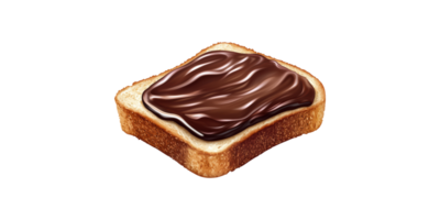 Slice Of Toast With Chocolate Spread. Delicious Breakfast And Snack Concept Isolated On Transparent Background png