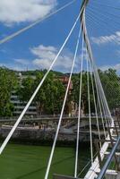 The bridge is white in bilbao photo