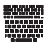 Black keyboard layout on white background technology vector