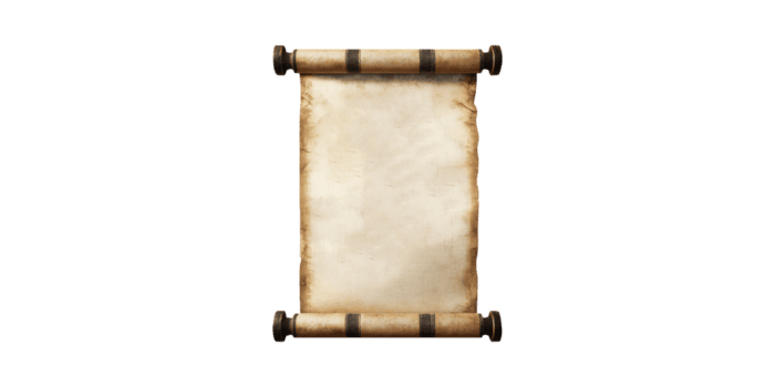 antiguo blanco Desplazarse. histórico documento modelo para texto o diseño aislado en transparente antecedentes png