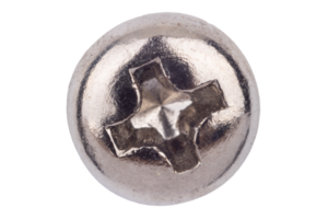 Shiny Cross Recessed Screw Head Macro Close Up png