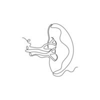 one line art Spleen illustration. line art, one continuous line, simple, hand drawn and sketch style. for icons, symbols, signs or logos vector