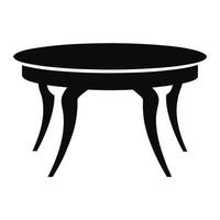 Elegant Black Round Coffee Table with Curved Legs, Stylish Home Decor, Modern Minimalist Design - Professional digital artwork with vibrant colors and detailed composition vector