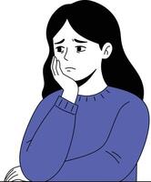 Woman with Sad Expression vector