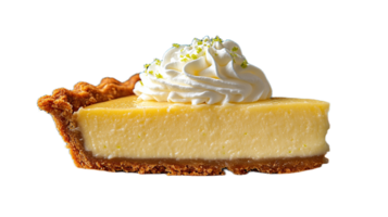 A slice of creamy lime pie with whipped cream topping png
