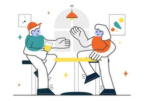 Two characters having a conversation vector