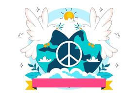 October 2 International Day of Non-Violence with Flat Minimalist Style and Peace Theme vector