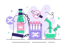 Illustration of a Narcologist Dealing with Alcohol and Drug Addiction in a Medical Setting vector