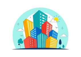 World Cities Day concept Illustrating international focus on sustainable urban planning and modern architectural achievement vector