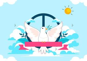 International Non-Violence Day Poster Featuring Tolerance and Mutual Respect Concept vector