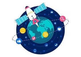 World Development Information Day Illustration with Digital Communication and Social Awareness on October 24VEC vector