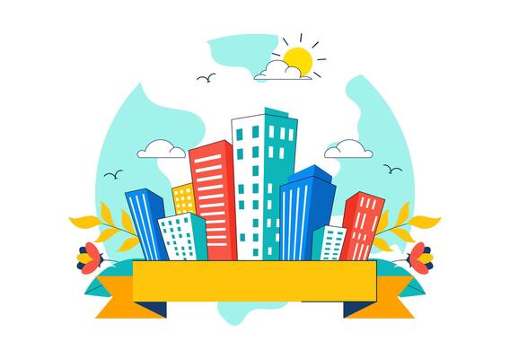 illustration for World Cities Day, highlighting sustainable urban growth and community interest in global development