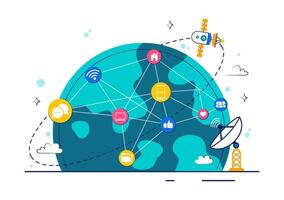 World Development Information Day Poster with Internet and Media for Social ImpactVEC vector
