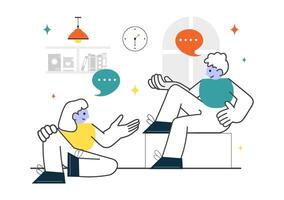 Conversation illustration with two people vector