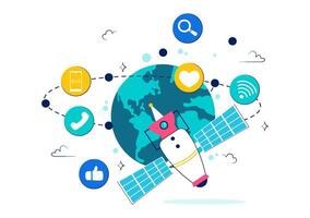 Illustration for World Development Information Day Highlighting Technology and Global Awareness vector