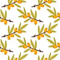 Autumn simple berries seamless pattern. Fall isolated berries on white background. Square repeat pattern flat design for fall season. vector