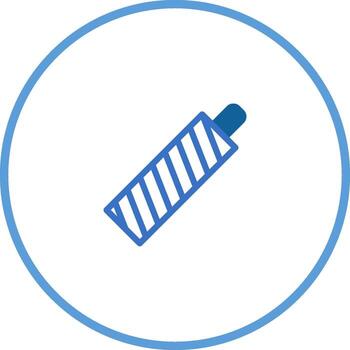 Graphical representation of a wrapped food item with distinctive blue lines forming pattern within circle outline for illustration vector