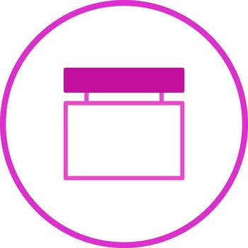 Minimalist pink interface icon representing a box or container with a lid element design illustration vector