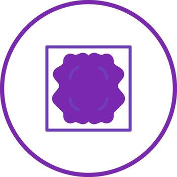 Simple purple abstract flower design in a square and circle frame illustration presentation art backdrop pattern vector