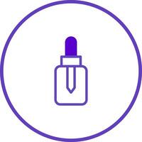 Minimalist essential oil bottle icon inside a circle emphasizing beauty wellness and healthcare illustration with simple design vector