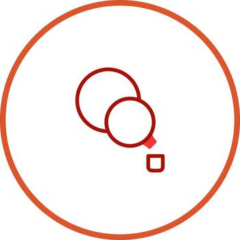 sencillo línea Arte ilustración representando dos conectado círculos con un cuadrado forma significando fluido dinámica vector