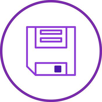 Simple illustration of floppy disk isolated inside of circle on white background vector