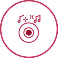 Musical illustration presenting a stylized record with music notes icon for digital media and art vector