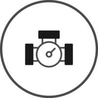 Simple illustration depicting a flow meter design for engineering and industrial applications with circular frame vector