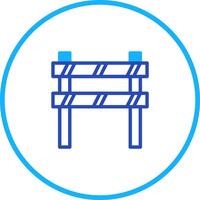 blue construction barricade icon road block signage on white background illustration art vector