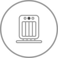 Minimalist illustration presenting an electric heater icon with a simple design emphasizing heating appliances vector