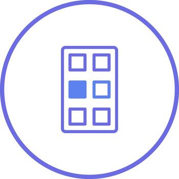 minimalista representación de un chocolate bar con un lleno cuadrado dentro un circulo en blanco vector