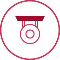 Simple red medallion icon perfect achievement recognition reward illustration flat design with frame style vector