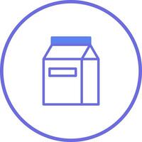 Minimalist illustration of a milk carton inside a circle showcasing dairy product representation with simplicity and clarity vector