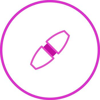 Pink outline illustration of a stylized connector within a circular frame enhancing visual appeal design abstract vector