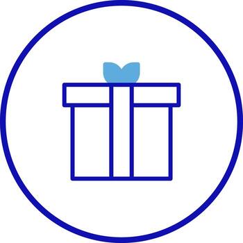 Minimalist gift box icon in a circle creating a modern presentation for celebrations vector