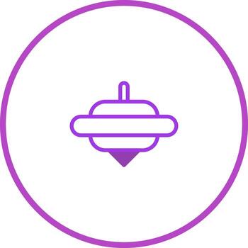 Minimalist top toy icon spinning around in the center of the frame offering simplicity and childhood memories vector