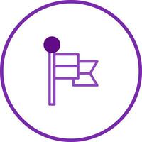 Outline illustration of flag post achievement icon symbolizing leadership direction target success and finish symbolizing goal accomplishment vector