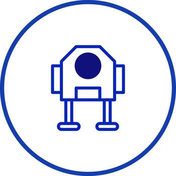 sencillo robot ilustración con geométrico formas y moderno diseño dentro un vibrante circular frontera digital obra de arte vector